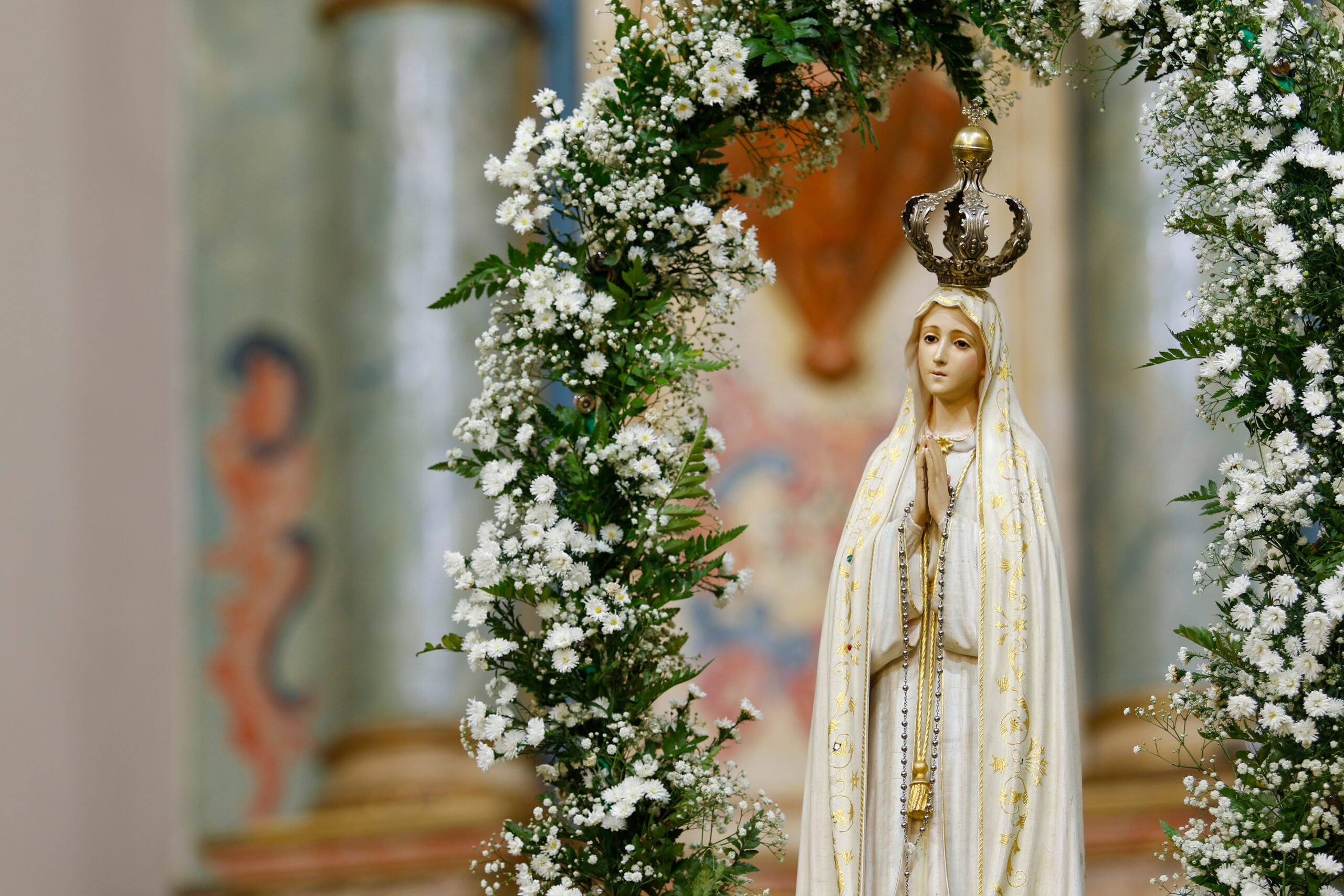 Statue,Of,The,Image,Of,Our,Lady,Of,Fatima,,Mother