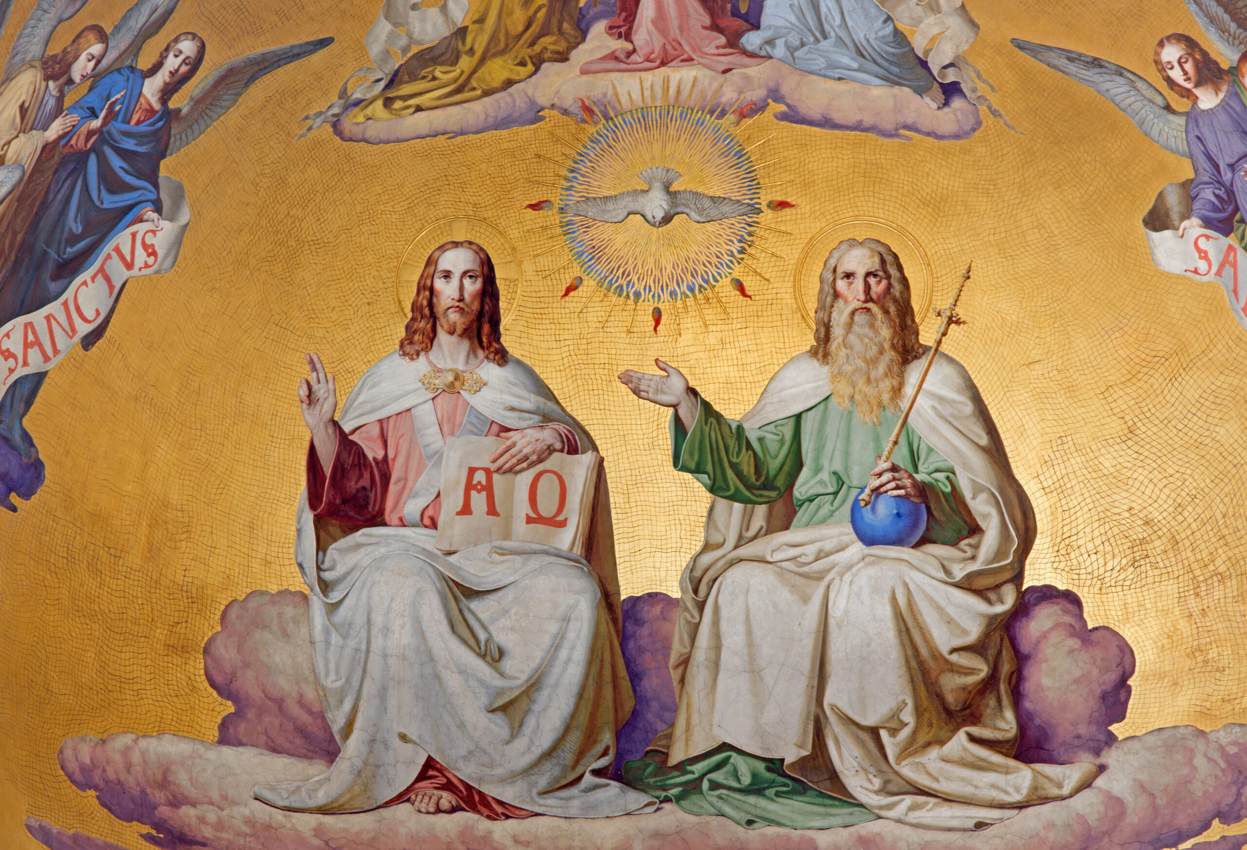 Vienna,-,July,27:,Holy,Trinity.,Detail,From,Fresco,Of