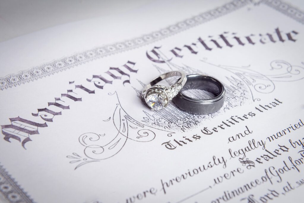 Wedding,Bands,On,A,Marriage,License