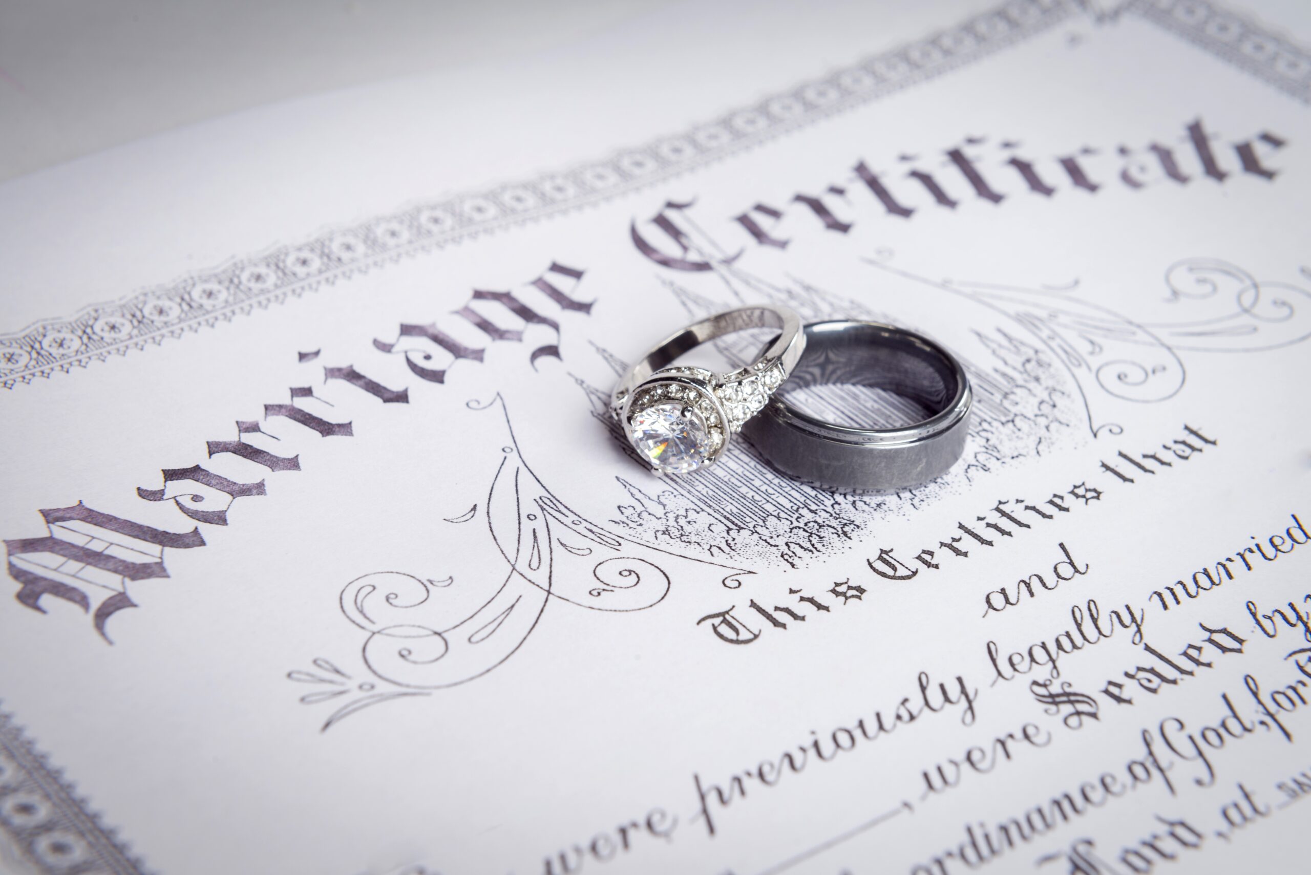Wedding,Bands,On,A,Marriage,License