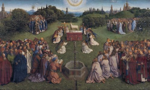 Ghent altarpiece, middle panel, by Hubert van Eyck