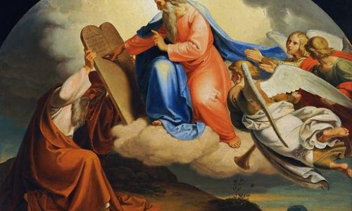 YBV0204902_God-wrote-Moses-the-Ten-Commandments-on-two-tablets-of-stone-on-Mount-Sinai