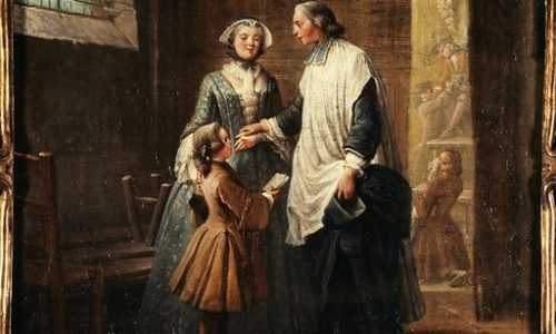 YP0153609_The-Abbot-of-Catechism-receiving-a-child-brought-by-his-sister