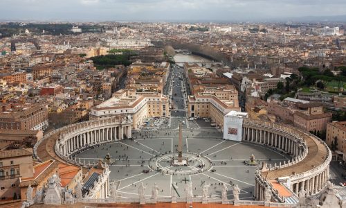 Aerial,View,Of,Rome,And,Saint,Peter’s,Square,In,Vatican