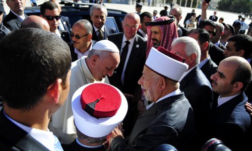 Jerusalem,-,May,2014:,Pope,Francis,Visiting,The,Temple,Mount